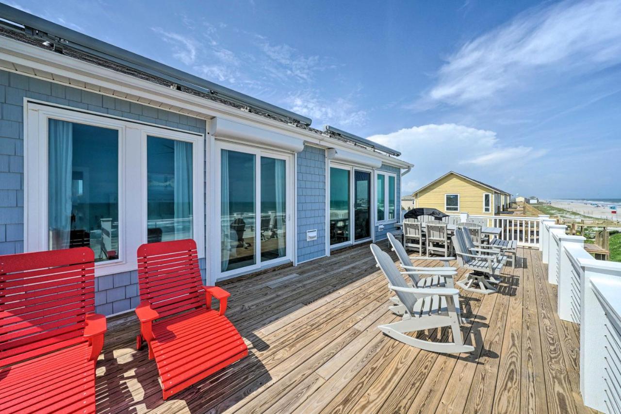 Beachfront Oasis With 2 Large Decks, Bbq And Views! Topsail Beach Exterior photo